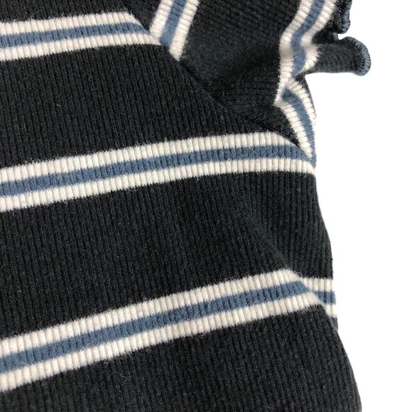 Champion Top Womens L Black Striped Stretch Knit Preppy Retro Baby Tee Y2K 90s - Picture 5 of 12